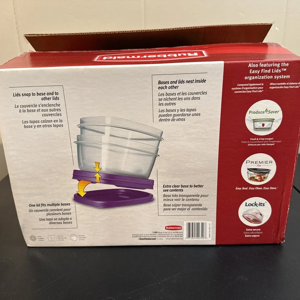 Vintage 2009 Rubber Maid Set Never Used Purple Lids 24 Pc Set